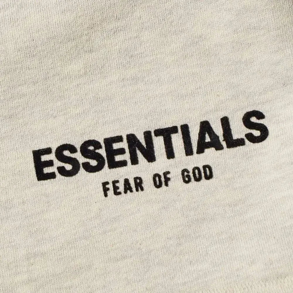 Fear of God Essentials Logo Sweat Short Light Oatmeal - AFV Clothes