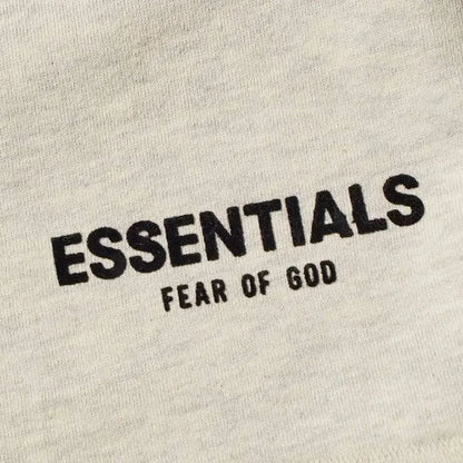 Fear of God Essentials Logo Sweat Short Light Oatmeal - AFV Clothes