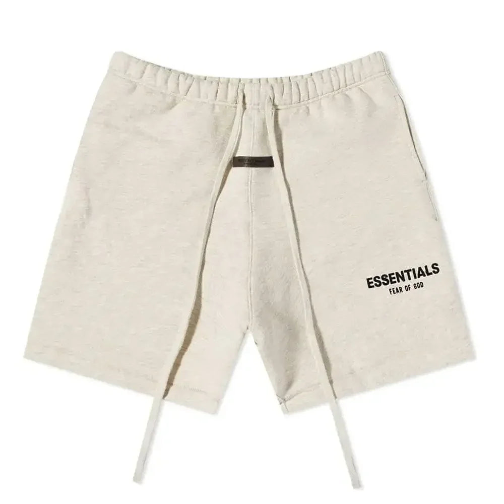 Fear of God Essentials Logo Sweat Short Light Oatmeal - AFV Clothes