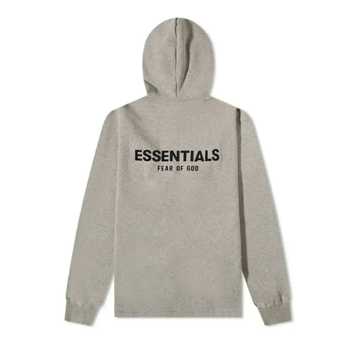 Fear of God Essentials Relaxed Back Logo Hoodie Dark Oatmeal - AFV Clothes