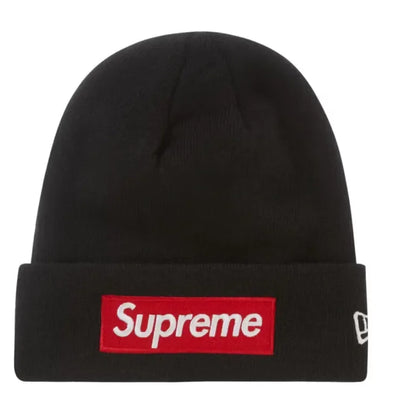 Supreme x New Era Box Logo Beanie Black - AFV Clothes