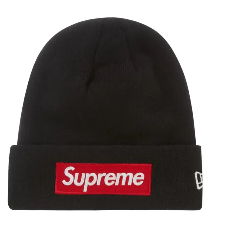 Supreme x New Era Box Logo Beanie Black - AFV Clothes
