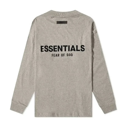 Fear of God Essentials Core Collection Long Sleeve Tee Dark Oatmeal - AFV Clothes
