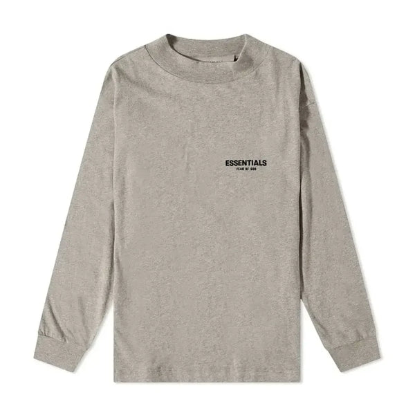 Fear of God Essentials Core Collection Long Sleeve Tee Dark Oatmeal - AFV Clothes