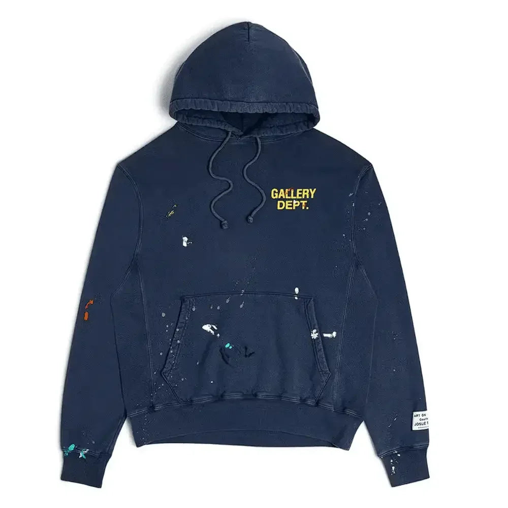 Gallery Dept. Paint Logo Hoodie Vintage Navy - AFV Clothes