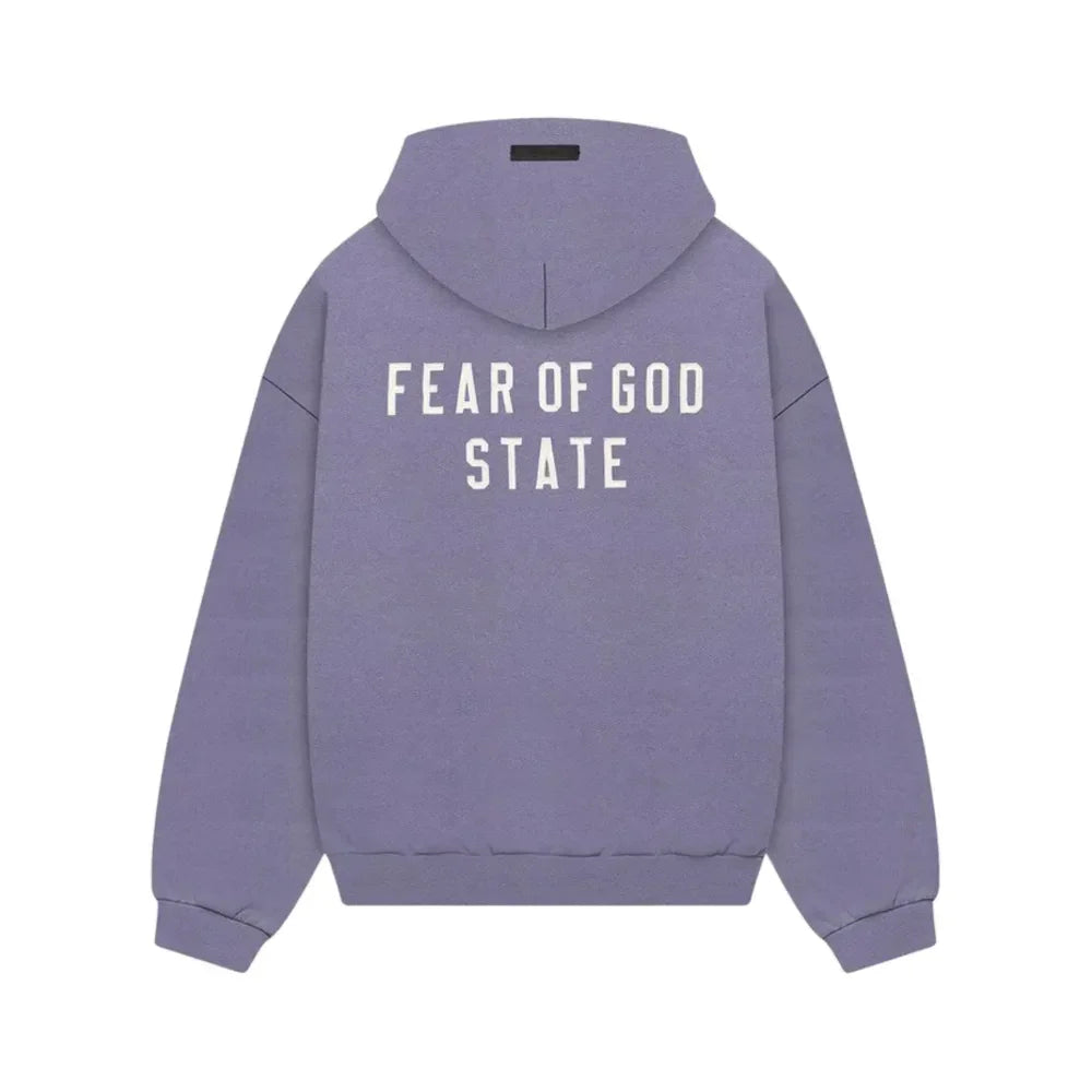 Fear of God Essentials Heavy Fleece Full Zip Hoodie Lavender - AFV Clothes