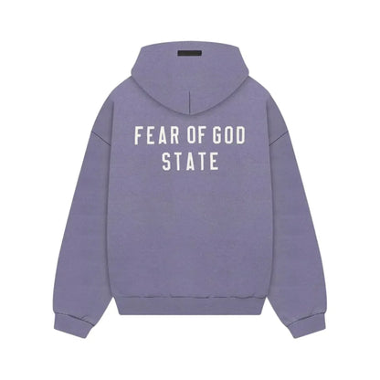 Fear of God Essentials Heavy Fleece Full Zip Hoodie Lavender - AFV Clothes