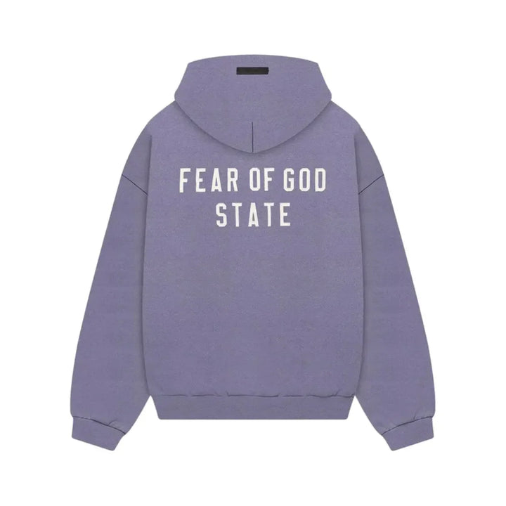 Fear of God Essentials Heavy Fleece Full Zip Hoodie Lavender - AFV Clothes