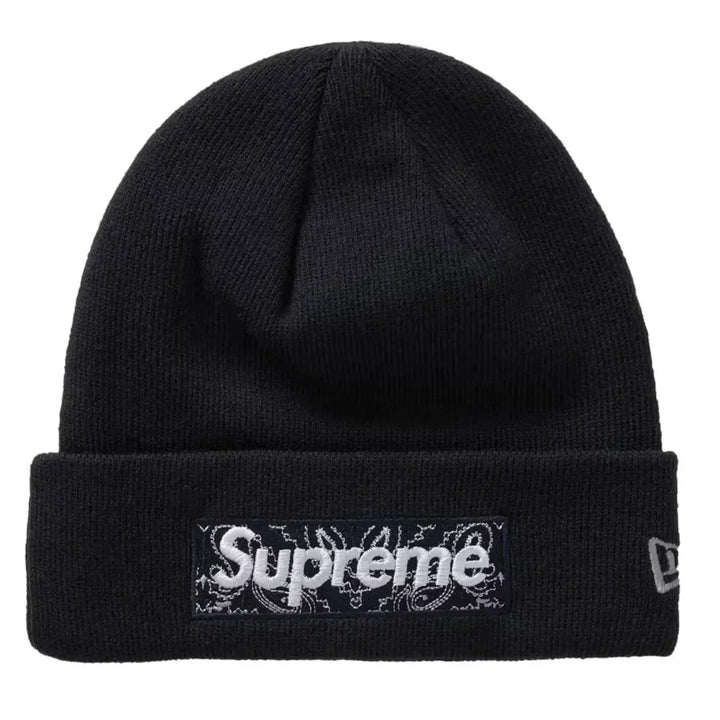 Supreme New Era Bandana Box Logo Beanie FW19 Black - AFV Clothes