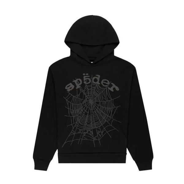 Sp5der Phantom Web Hoodie Black - AFV Clothes