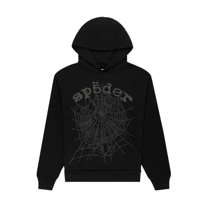 Sp5der Phantom Web Hoodie Black - AFV Clothes