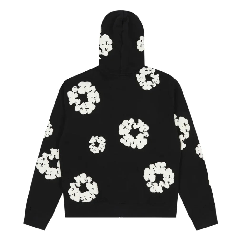 Denim Tears Cotton Wreath Zip Hoodie Black – AFV Clothes