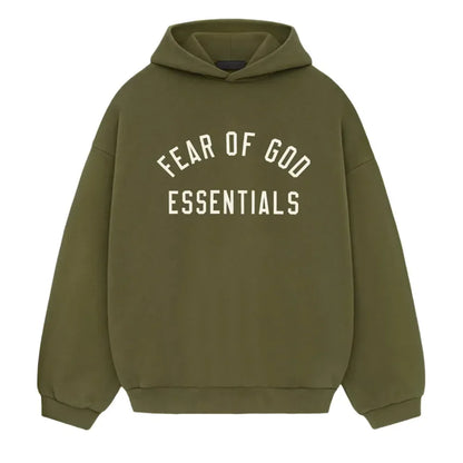 Fear of God Essentials Fleece Hoodie Military - AFV Clothes