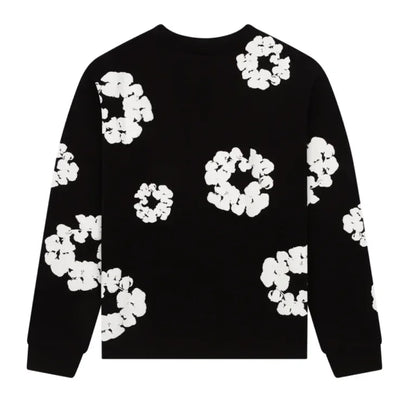 Denim Tears Long Sleeve Cotton Wreath T-shirt Black - AFV Clothes