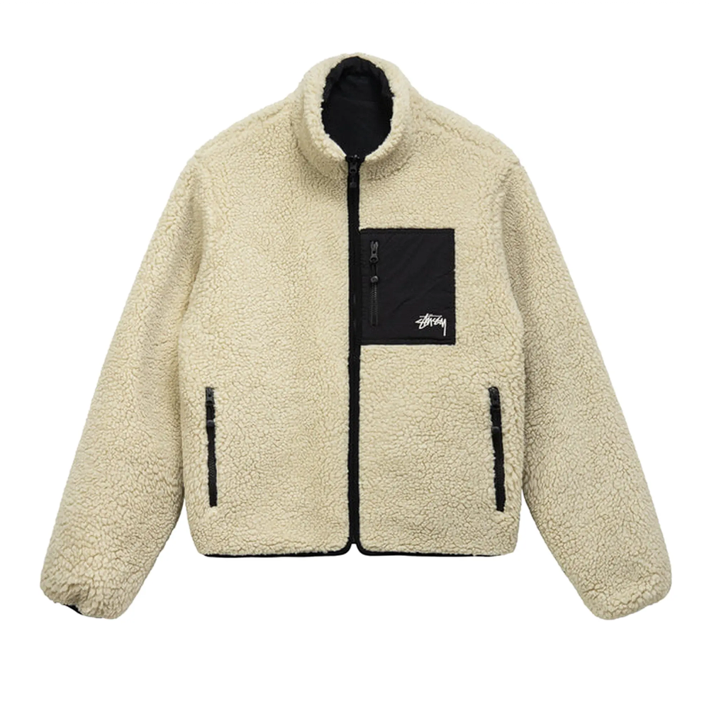 Stussy 8 Ball Sherpa Jacket Natural