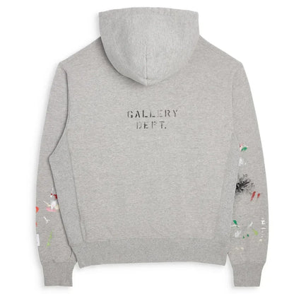DEPT LOGO PAINTED HOODIE Heather Grey - AFV Clothes