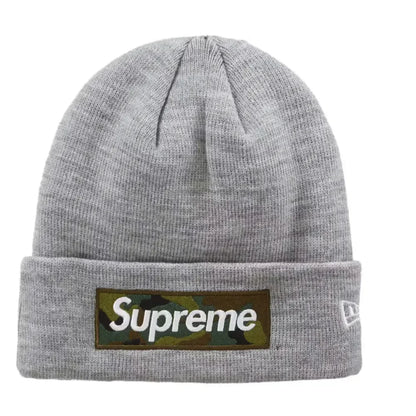 Supreme New Era Box Logo Beanie FW23 Heather Grey - AFV Clothes