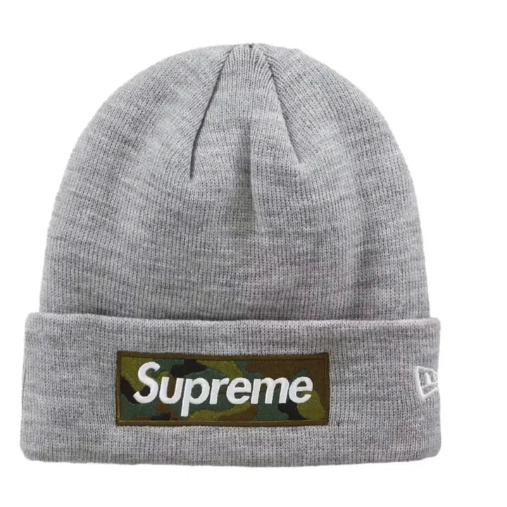 Supreme New Era Box Logo Beanie FW23 Heather Grey - AFV Clothes