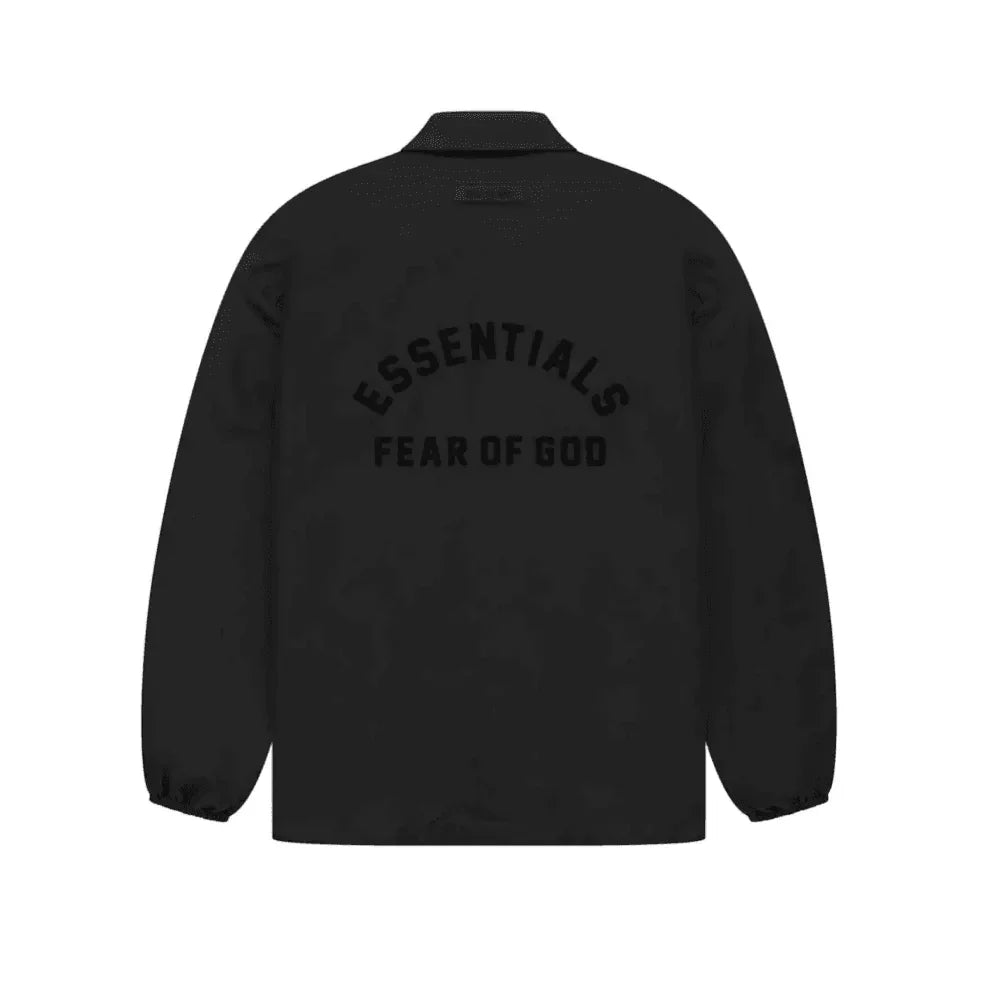 Fear Of God Essentials Coaches Jacket Black - AFV Clothes