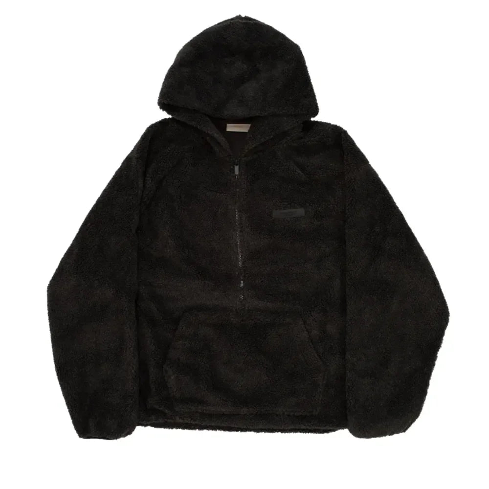 Fear Of God Essentials Polar Fleece Half Zip Hoodie Iron - AFV Clothes
