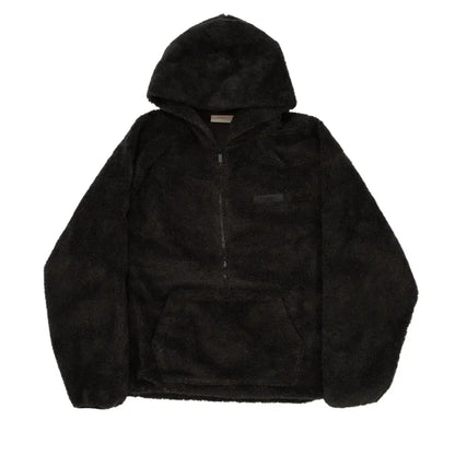 Fear Of God Essentials Polar Fleece Half Zip Hoodie Iron - AFV Clothes