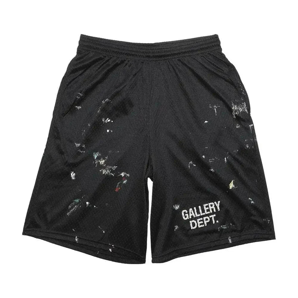 Gallery Dept. Studio Paint Logo Gym Shorts Black - AFV Clothes