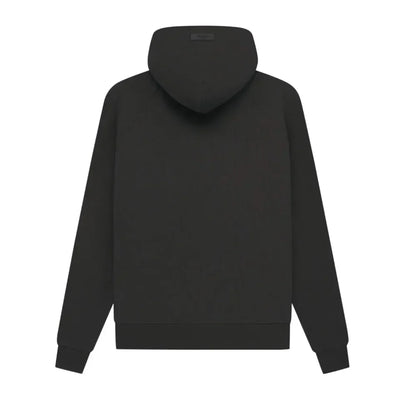 Fear Of God Essentials Waffle Raglan Hoodie Off Black - AFV Clothes