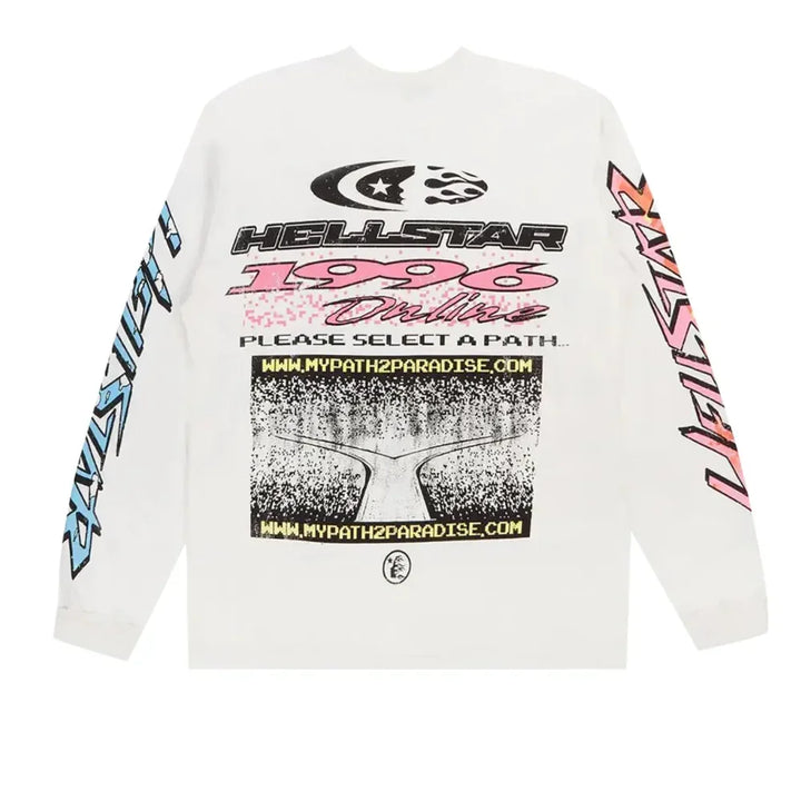 Hellstar Pixel Long-Sleeve Tee White - AFV Clothes