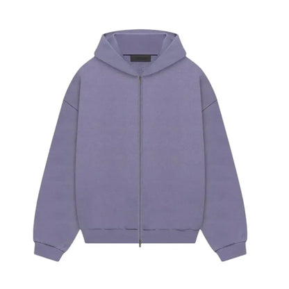 Fear of God Essentials Heavy Fleece Full Zip Hoodie Lavender - AFV Clothes