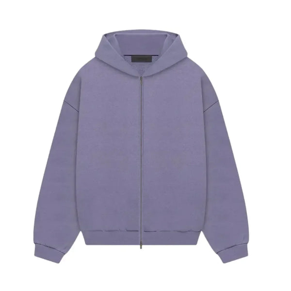 Fear of God Essentials Heavy Fleece Full Zip Hoodie Lavender - AFV Clothes
