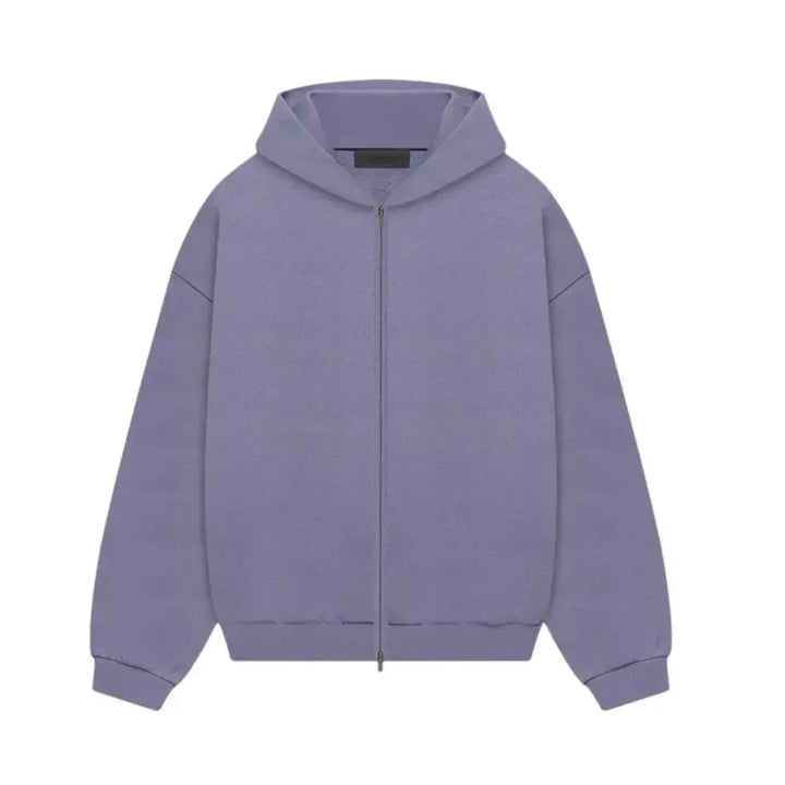 Fear of God Essentials Heavy Fleece Full Zip Hoodie Lavender - AFV Clothes