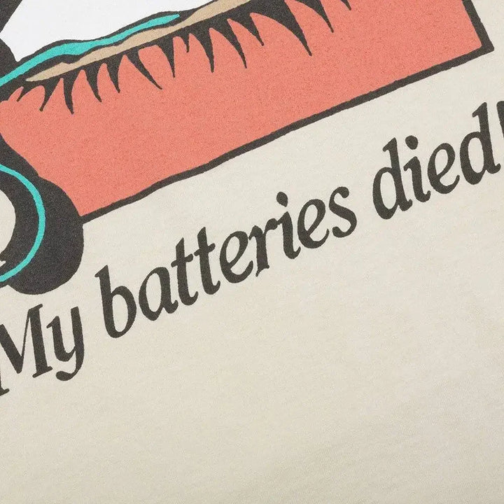 Gallery Dept. Dead Batteries Tee Antique White - AFV Clothes