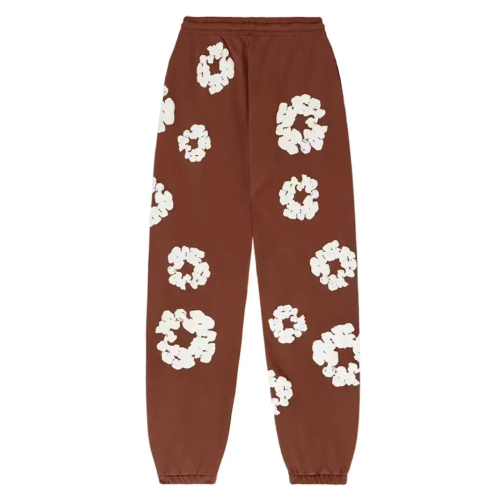 Denim Tears The Cotton Wreath Sweatpants Brown - AFV Clothes