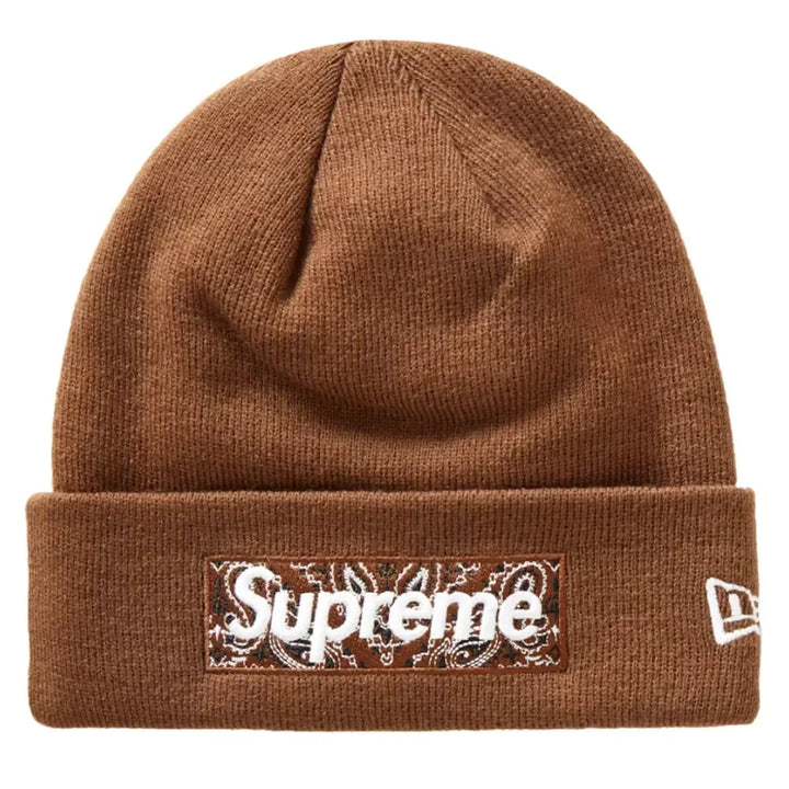 Supreme New Era Box Logo Beanie FW19 Dark Brown - AFV Clothes