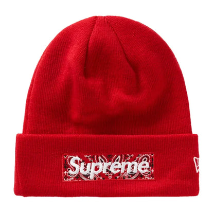 Supreme New Era Box Logo Beanie FW19 Red - AFV Clothes