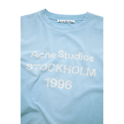 Acne Sprayed 1996 Logo Long Sleeve T-shirt Corn Flower Blue - AFewVibe