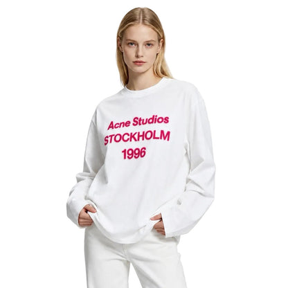 Acne Studios 1996 LOGO Long Sleeve RELAXED FIT Off white - AFewVibe