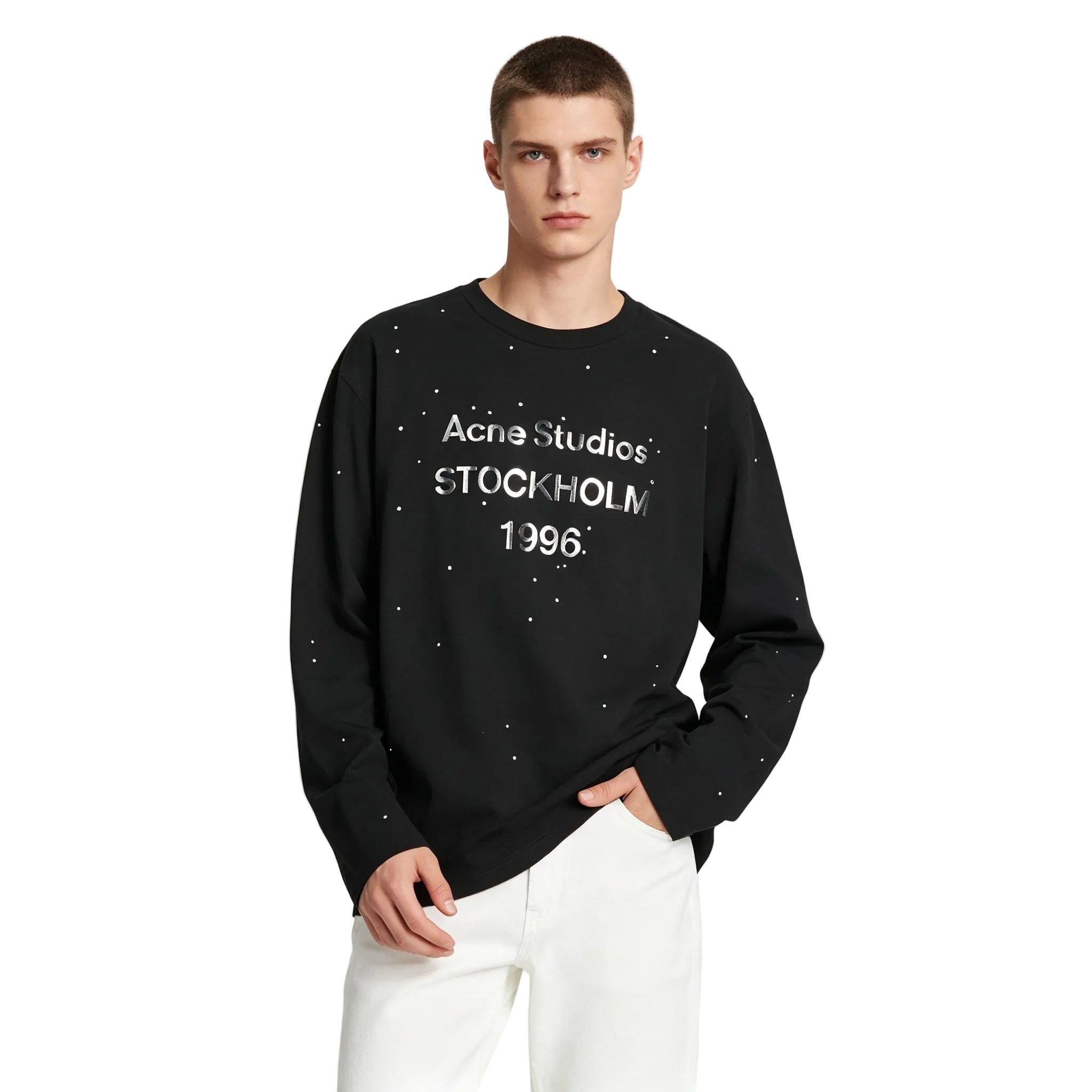 Acne Studios Edden Rhinestone Long-Sleeve Top Black – AFewVibe