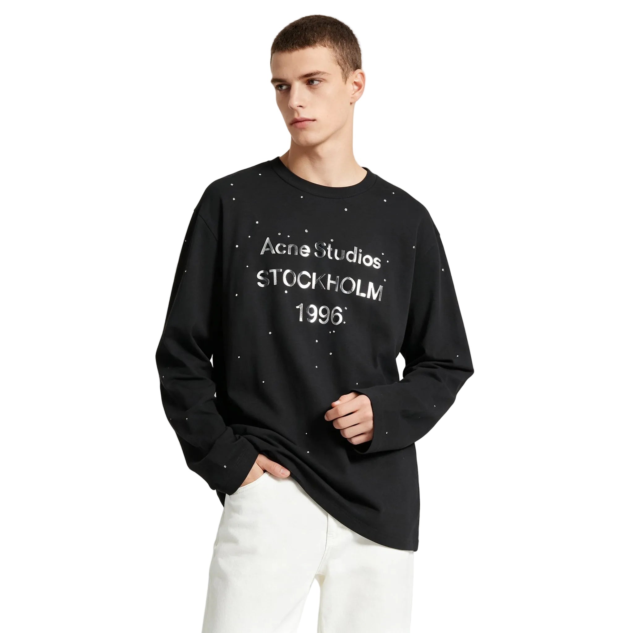 Acne Studios Edden Rhinestone Long-Sleeve Top Black – AFewVibe