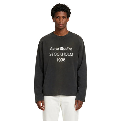 Acne Studios Logo Long Sleeve T-shirt Faded Black - AFewVibe