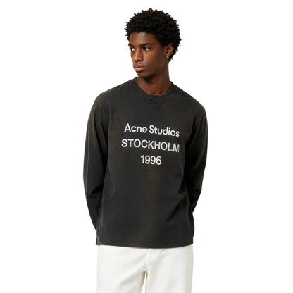 Acne Studios Logo Long Sleeve T-shirt Faded Black - AFewVibe