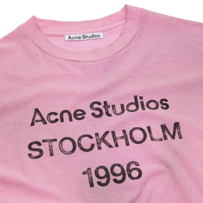 Acne Studios Logo T-Shirt Cotton Candy Pink - AFewVibe
