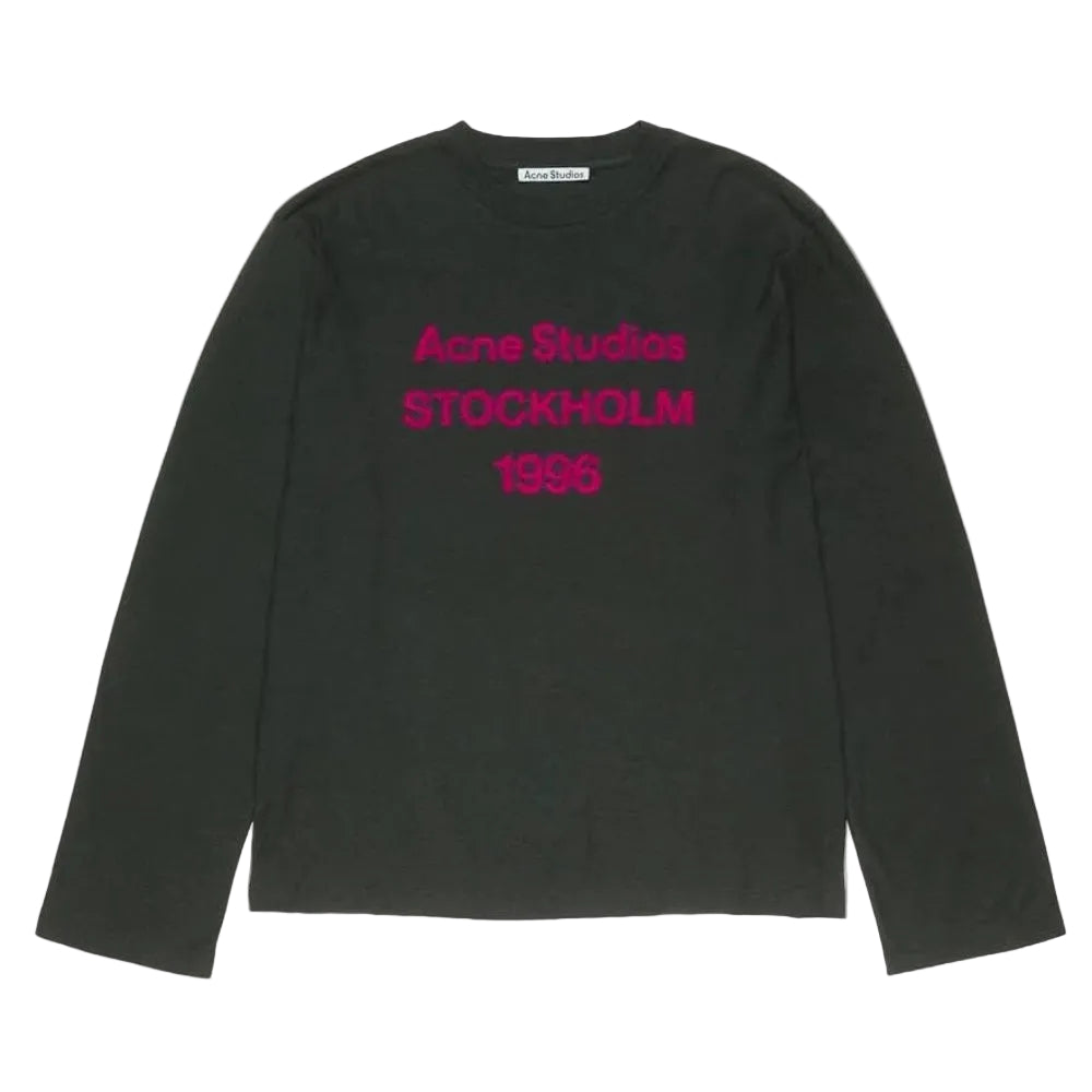 Acne Studios 1996 Logo Long Sleeve Relaxed Fit Black product view with front 1996 logo