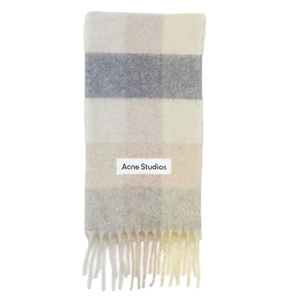 Acne Studios Mohair checked scarf Vanilla/beige/lavender – AFewVibe