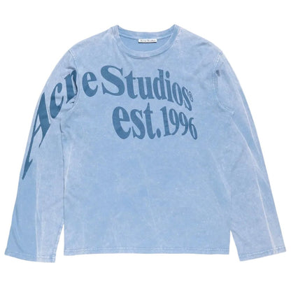 Acne Studios Relaxed fit graphic t-shirt Dirty blue front product view