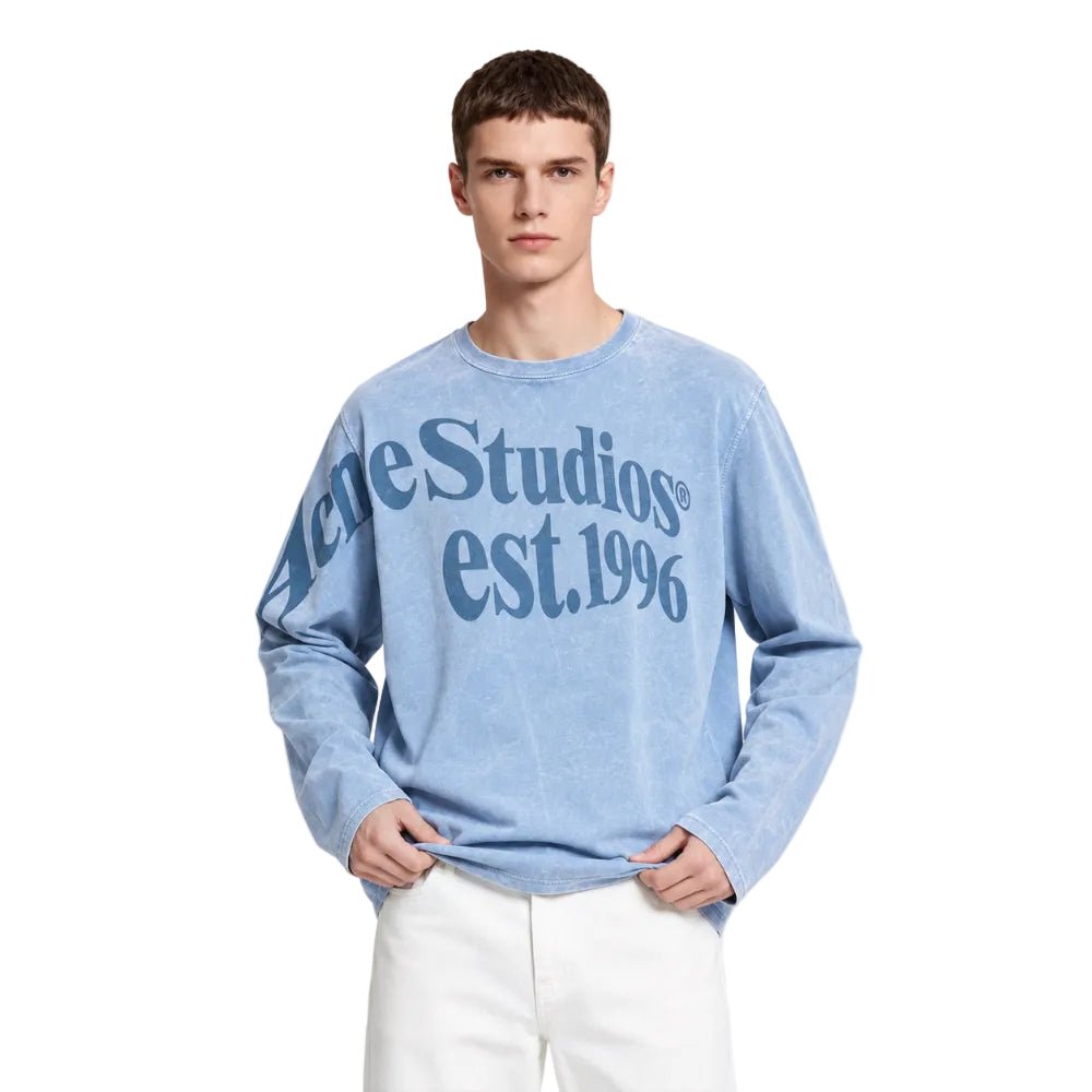 Acne Studios Relaxed fit graphic t-shirt Dirty blue - AFewVibe