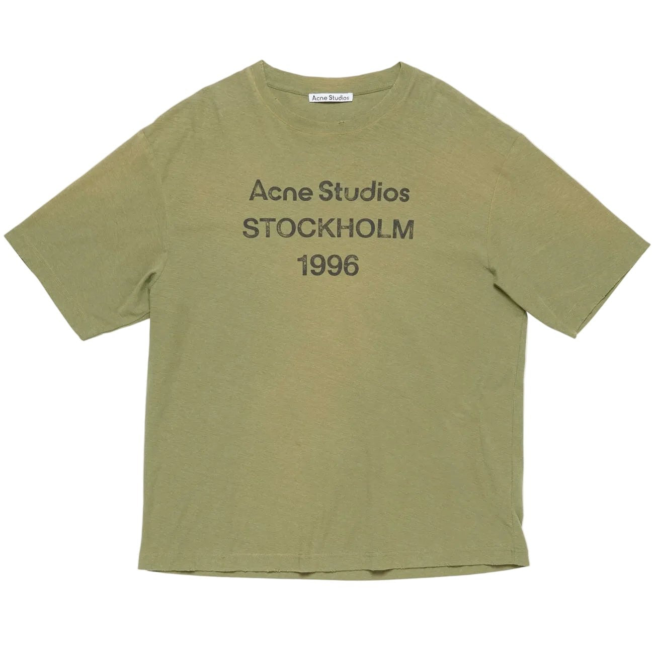 Acne Studios Sprayed Logo T-Shirt Olive green - AFewVibe