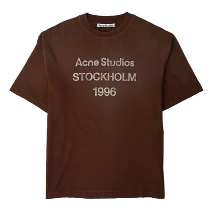 Acne Studios T-Shirt Logo Marron Chocolat - AFewVibe