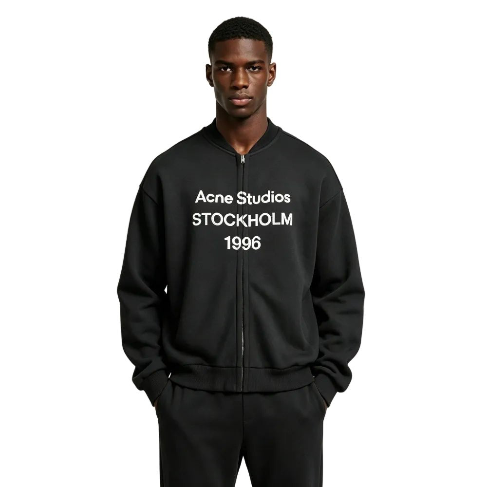 Acne Studios Zip Up 1996 Sweatshirt Black - Afewvibe