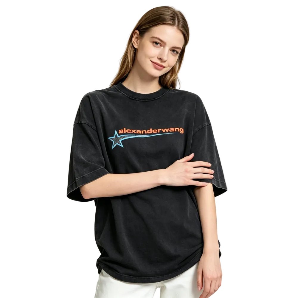 Alexander Wang Boxy Graphic Tee Washed Black – AFewVibe